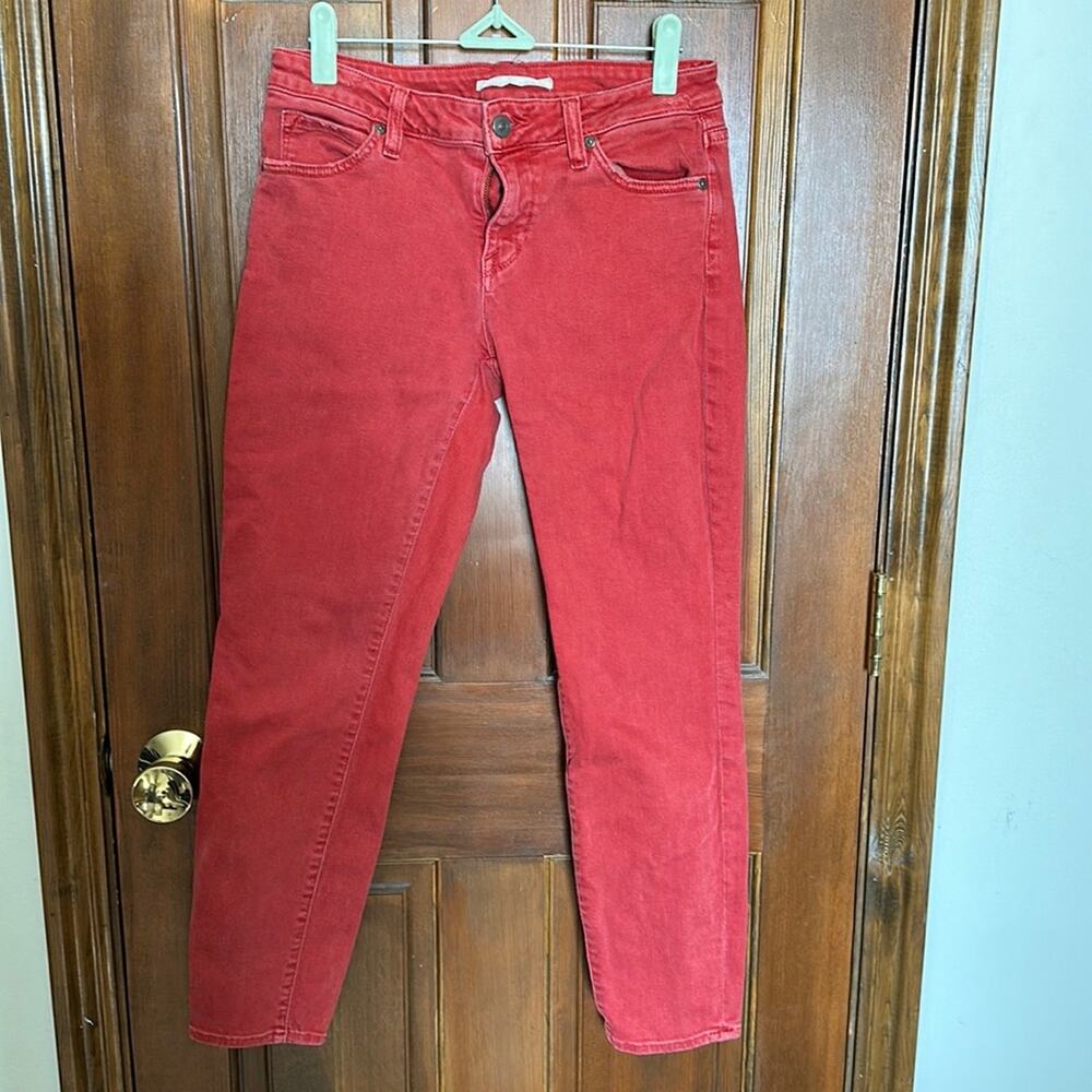 Vince. | Crop Skinny Ankle Red Distressed Size 28
